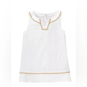 Janie and Jack Swim Coverup Girls’ 5 White Metallic Trim NWT
